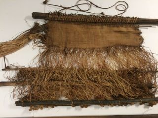 Antique Kuba Loom with raffia weaving from West Africa 4