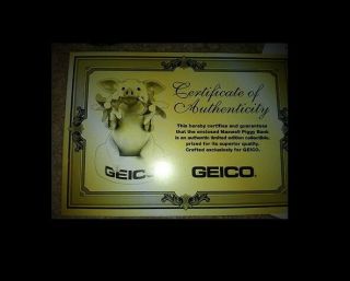GEICO Maxwell The Pig TALKING Piggy Bank Rare with Certificate OOP gecko 5