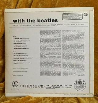THE BEATLES - With The Beatles LP 1st UK Pressing STEREO Jobete & Gotta Errors 2