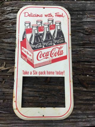 Vintage Coca - Cola Take A Six Pack Home Grocery Store Price Display Holder Sign
