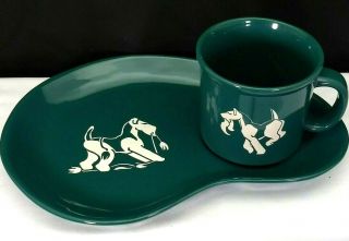 Vintage Airedale Terrier Mug And Snack Plate By Suzark Of Michigan