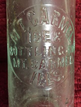 Very Early Rare Vintage Mt.  Carmel Illinois Ice & Bottling Co.  Bottle