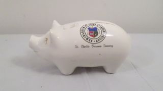 Vintage Ceramic St.  Charles Borromeo Seminary Ceramic Pig Piggy Bank