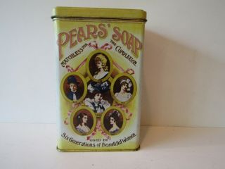 Vintage Pears Soap Tin Can With Hinged Lid England