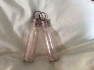 Set Of 2 Antique Bottles - Cork With Wire Pull - Early 1900’s - B Stamp On Base