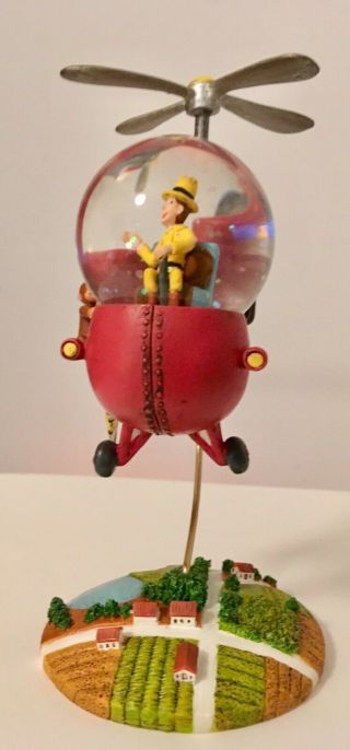 Curious George with Man in Yellow Hat Helicopter Globe with Glitter 3
