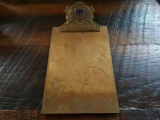Vintage Solid Brass 7 " X 4 1/2 " Clipboard Advertising " Inland Boxes " Inland.