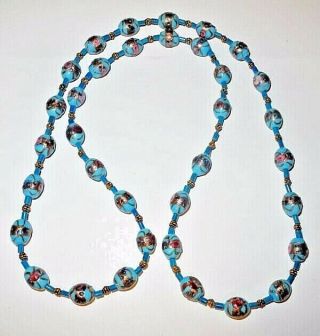 Antique European Made Fancy Glass Beads - From The African Trade - 36 Inches