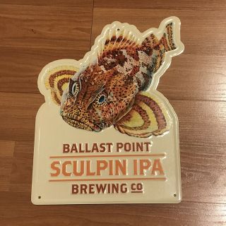 Ballast Point Sculpin Sign,  Brewery Metal Tin Tacker Beer Memorabilia