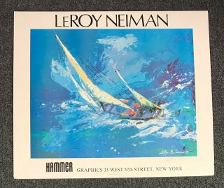 Leroy Neiman Signed 26x30 Cardboard Litho Print Autographed