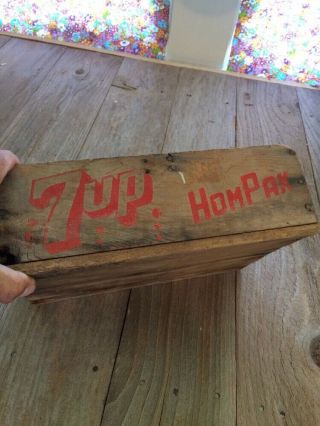 Rare 1940s 7 Up Hom Pak Wooden Carrier Case For 12 Bottles Hard To Find Kc