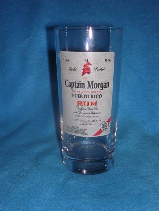Captain Morgan Puerto Rico Rum Glass Stands 6 1/4 " X 2 7/8 ",