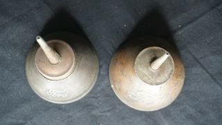 SET OF 2 OLD VINTAGE ANTIQUE FORD OIL CAN THUMB OILERS 4