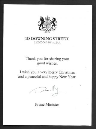 Theresa May Uk Prime Minister Signed Christmas Greeting Card 2016