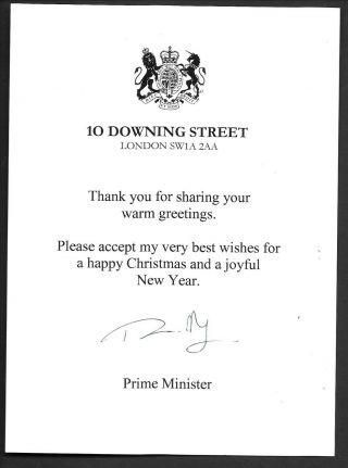 THERESA MAY UK Prime Minister signed Christmas greeting card 2017 2