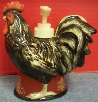 Certified International Corp Susan Winget Rooster Soap Lotion Dispenser 6 1/4 " T