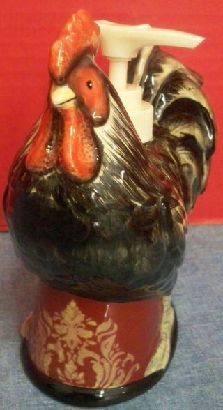 Certified International Corp Susan Winget Rooster Soap Lotion Dispenser 6 1/4 