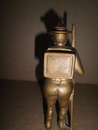 Great old cast iron Boy Scout - Soldier Boy still bank 1910 - 1934 4