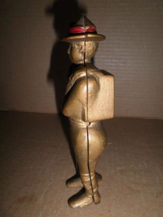 Great old cast iron Boy Scout - Soldier Boy still bank 1910 - 1934 5