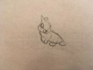 Bambi: Thumper Character Concept Art Drawing (walt Disney,  1942)