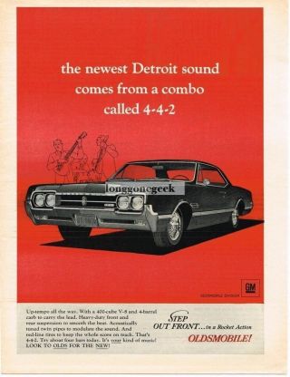 1966 Oldsmobile 442 Automobile Car Vtg Print Ad