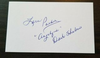 Autographed Lara Parker Index Card W/loa Dark Shadows Angelique