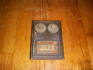 Antique Brass Corbin 1902 1 Double Dial Combination Lock Post Office Box Door