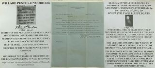 Jersey Supreme Court Justice President Nj Bar Voorhees Letter Signed 1911 Vg