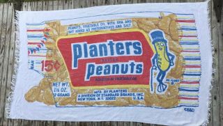 1970s Vintage Planters Peanuts Beach Towel - Mr.  Peanut.  32 By 54
