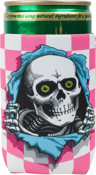 Ripper Checker Pink Beer Can Drink Coozie Powell Peralta Skateboard Akaripci