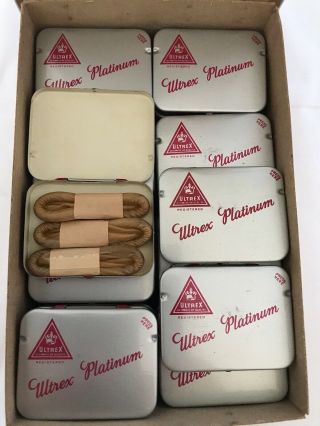 Box Of 36 Vintage Ultrex Platinum Condom Tin Prophylactic Rubber Box 2