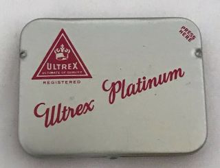 Box Of 36 Vintage Ultrex Platinum Condom Tin Prophylactic Rubber Box 3