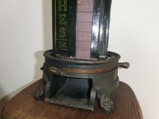 Choice Antique 1 Cent Match Vending Machine Cast Iron 5