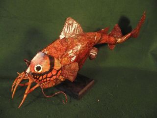 Deep Sea Marine Fang Fish Non - Taxidermy Odd Steampunk Weird Sculpture Folk Art 6