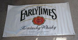 Early Times Kentucky Whisky Advertising Sign Huge 70 " X 36 "