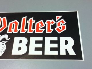 Walter ' s bock beer sign bar signs 1 Wisconsin poster old vintage brewery WI UZ3 4