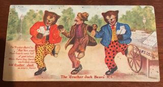 Cracker Jack Bears No.  6 Postcard
