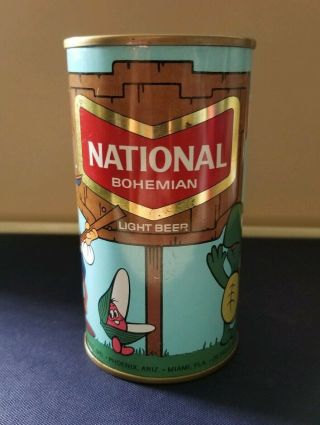 National Bohemian Light Beer 12 Oz.  Cartoon Bank - Top Beer Can - Baltimore,  Md.