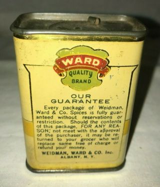 ANTIQUE WARD ALLSPICE SPICE TIN LITHO CAN CAMEL ALBANY NY COUNTRY GROCERY STORE 3
