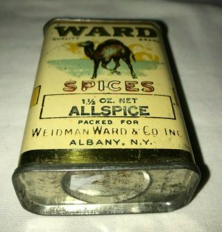 ANTIQUE WARD ALLSPICE SPICE TIN LITHO CAN CAMEL ALBANY NY COUNTRY GROCERY STORE 5