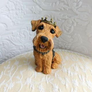 Airedale Terrier Royal Pup Sculpture Clay By Raquel At Thewrc