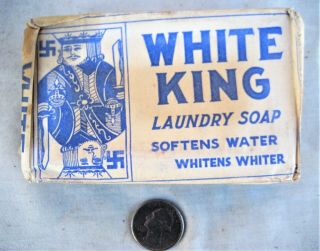 Old Bar Of Soap In Wrap W/swastika " White King Laundry Soap Los Angeles "
