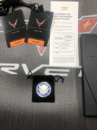 2020 Corvette C8 Reveal Coin From 7 - 18 - 19 Event - Blue Coin With Case
