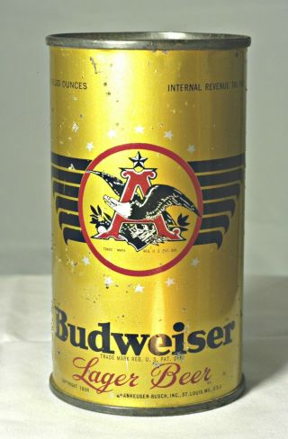 1941 Budweiser Flat Top Beer Can - Tax Stamp - Opening Instructions
