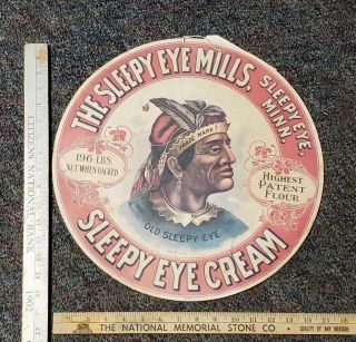 Sleepy Eye Cream Store Display Advertising Gas And Oil Sign