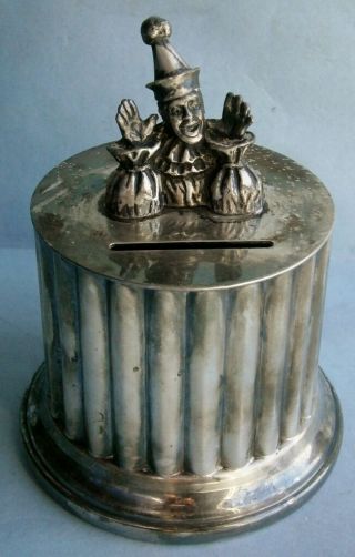 Vintage Silverplate Clown Bank Made In Usa By Reed & Barton,  From Early 1900 