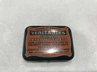Vintage Veritables French Laxative Tablets Tin Scientific Research (18)