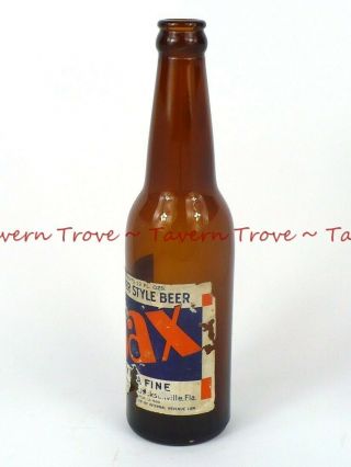 V1 1930s FLORIDA Jacksonville JAX BEER 12oz longneck Bottle Tavern Trove 3
