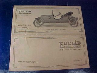 1914 Euclid Cycle Light Car Illustrated Automobile Advertising Brochure