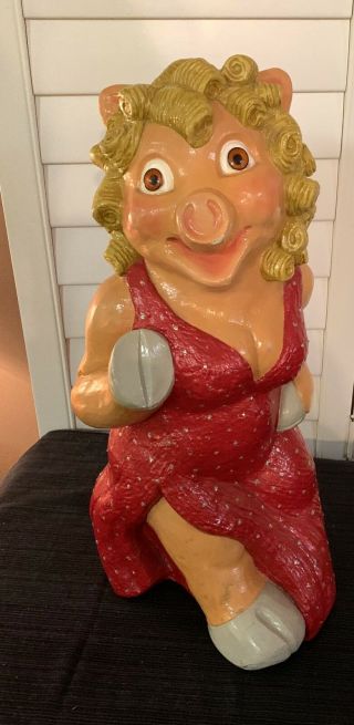 Vintage Miss Piggy Bank Ceramic Bank Collectible Animals Characters